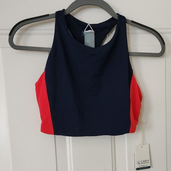 NWT Carve Designs Color Block High Neck Bikini Top - Picture 3 of 8